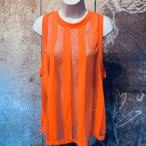 Neon orange athletic tank top